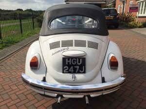 1970 White Cabriolet Vintage Beetle - Back - Top Up