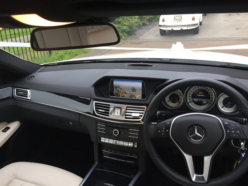 Luxury Mercedes E Class Wedding Car - Rear Offside - Inside Front