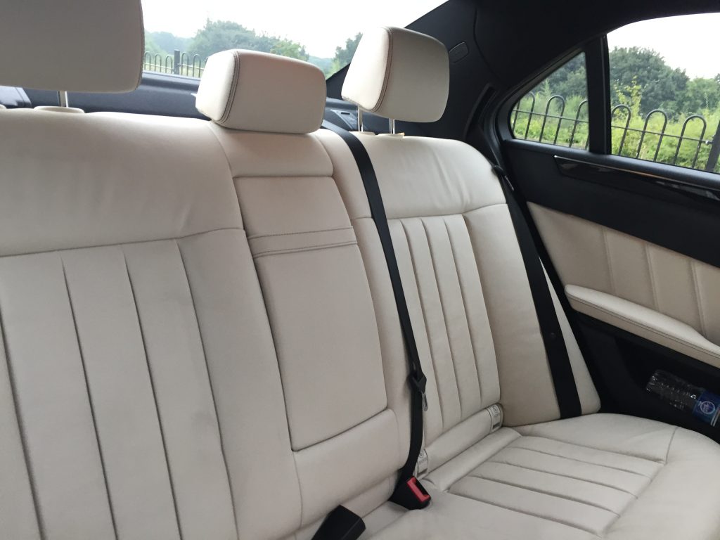 Luxury Mercedes E Class Wedding Car - Inside Rear